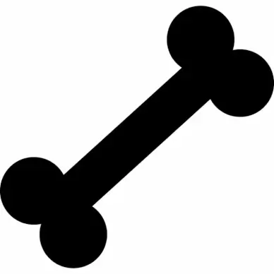 bone sign icon flat silhouette sketch