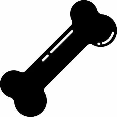 bone sign icon flat silhouette symmetric sketch