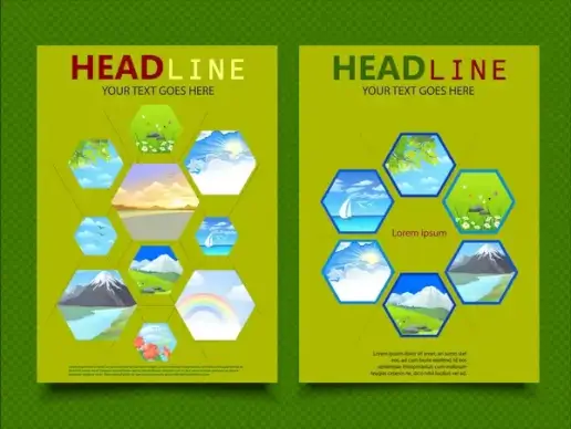 book cover design with pictures on polygons