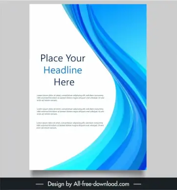  book cover template bright elegant dynamic waving curves