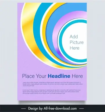 book cover template elegant dynamic curves