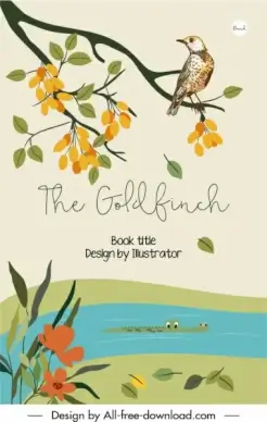 book cover template wildlife elements sketch colorful classic