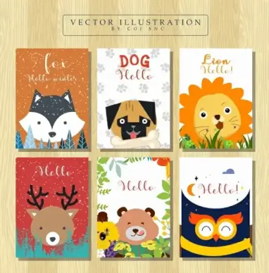 book cover templates cute animals icons decor