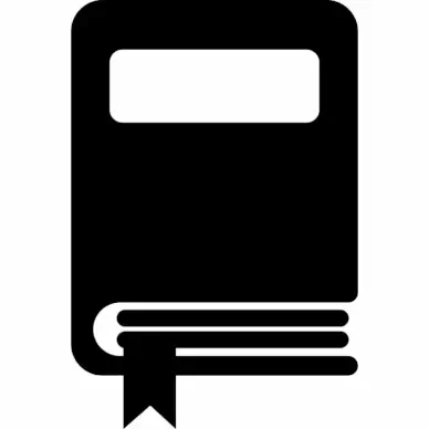 book icon flat black white sketch