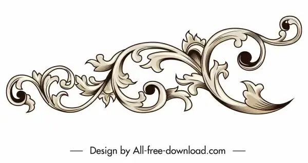 border design element elegant classical seamless curves