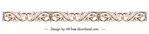 border design element elegant vintage seamless curves decor