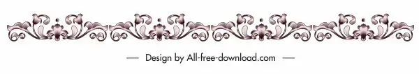 border design element vintage symmetric repeating flora shape
