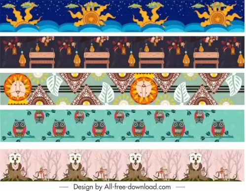 border design elements classic traditional tribal repeating decor
