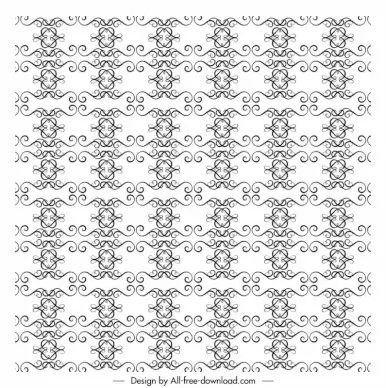 border elements classic style pattern template symmetric repeating curves shapes sketch
