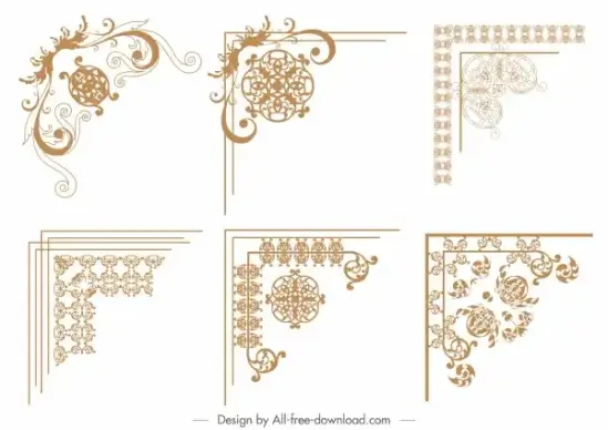 border elements templates elegant classical symmetric flat decor