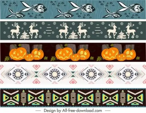 border templates tribe animal halloween themes repeating design