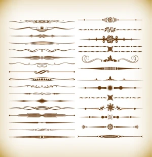 borders and dividers decorative vignette elements vector set