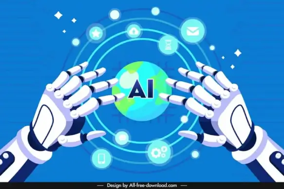 bot chat gpt backdrop robot hands circles globe