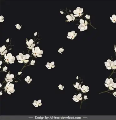 botanical painting blooming sketch contrast design