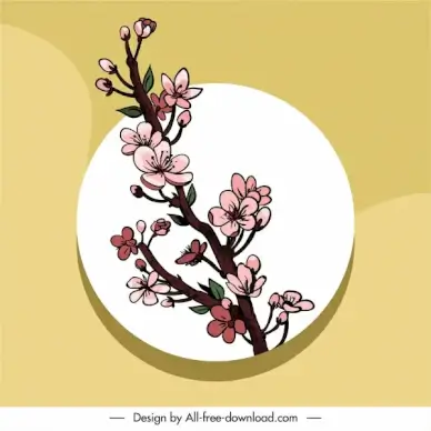 botany branch painting elegant handdrawn classic sketch