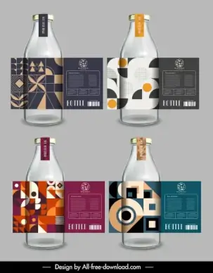 bottle labels templates abstract pattern decor