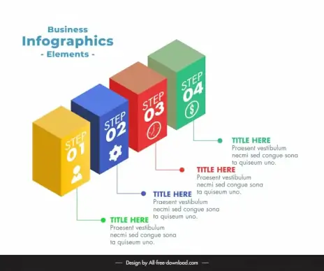 boxs infographic design elements modern elegant 3d shapes