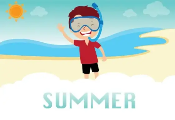 boy on summer beach