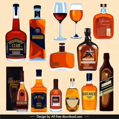 brandy wine design elements flat classic design