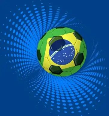 brazil background ball flag icons 3d twist decor
