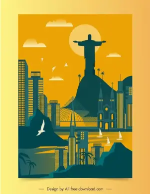  brazil landscape backdrop flat silhouette scenic symbols sketch 