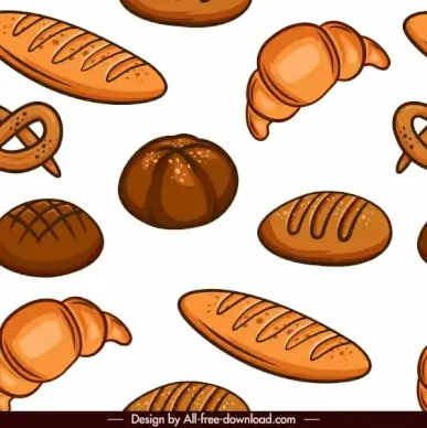 bread cake pattern flat classical handdrawn sketch