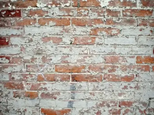 brick wall peeling paint