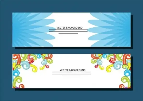 bright banner templates colorful abstract flat style