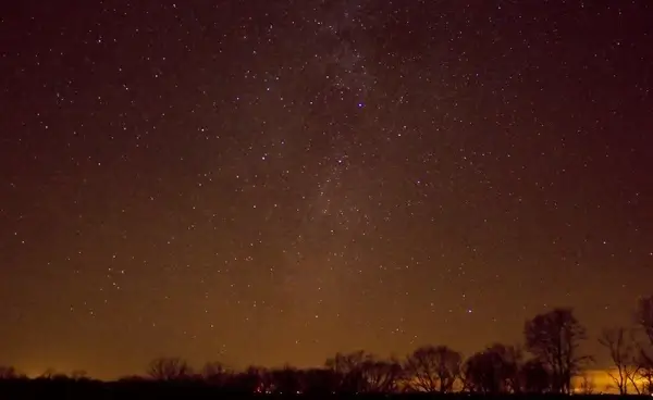 bright night sky at hogback prairie state natural area wisconsin