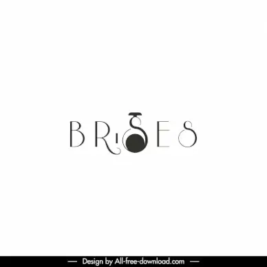 brises logo template flat classical stylized texts outline