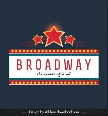 broadway advertising signboard template modern elegant flat light stars decor