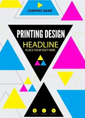 brochure background colorful printed triangles decoration