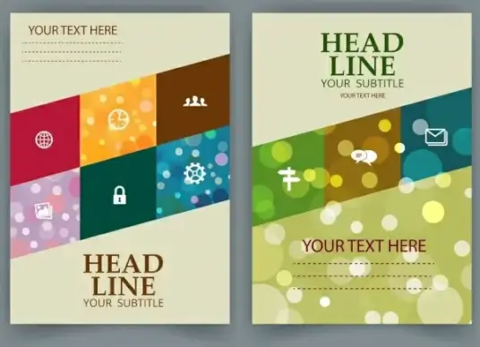 brochure cover template bokeh geometric decoration