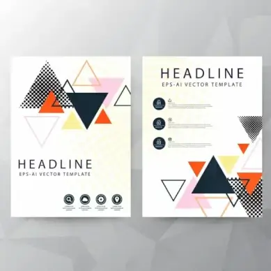 brochure cover template colorful triangles decor