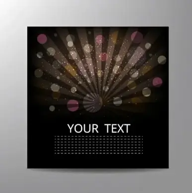 brochure cover template dark design bokeh rays decoration