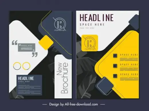 brochure cover template elegant colorful dark leaves decor