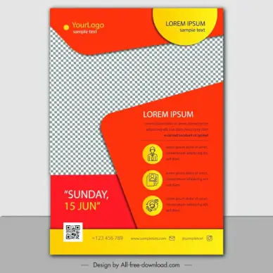 brochure cover template elegant modern checkered decor