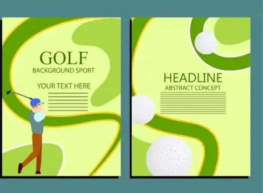 brochure design golfer ball green curves decor