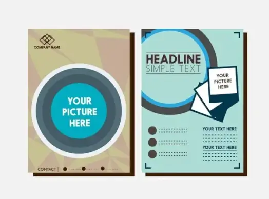 brochure design template circle and picture style