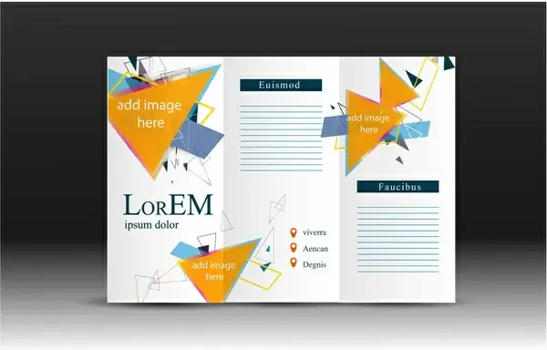 brochure design vector with modern trifold illustration