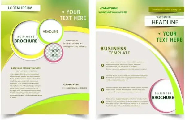 brochure design with bokeh modern style