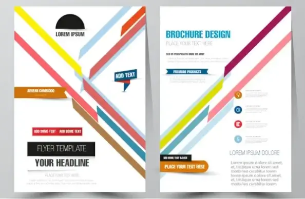 brochure design with diagonal illustration