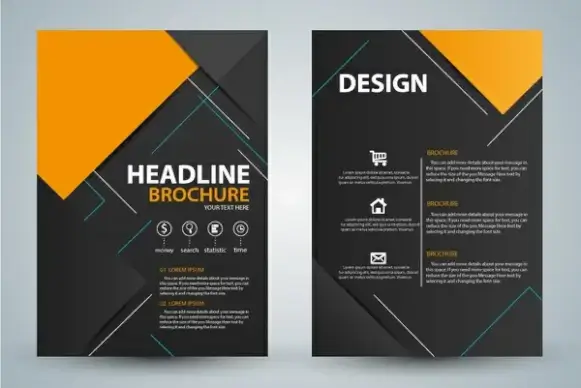 brochure design with modern black background