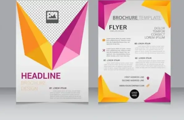brochure flyer template colorful 3d geometry decoration