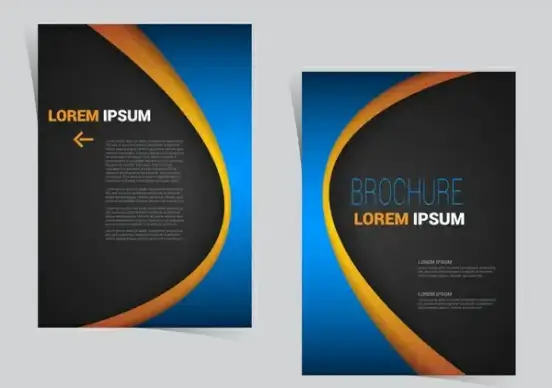 brochure flyer template design with curved line style
