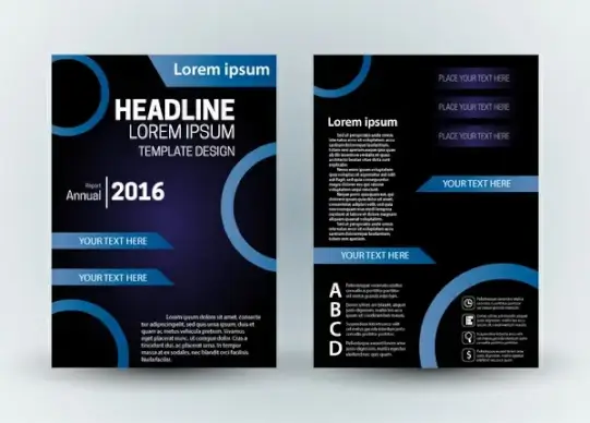 brochure template design with modern dark background