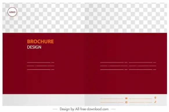 brochure template horizontal design red white checkered decor