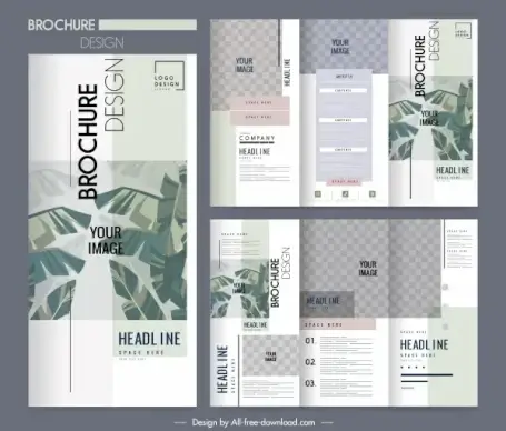 brochure templates classic elegant leaves decor