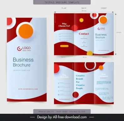 brochure templates modern trifold shapes design