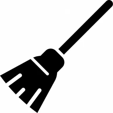 broom sign icon flat silhouette outline 